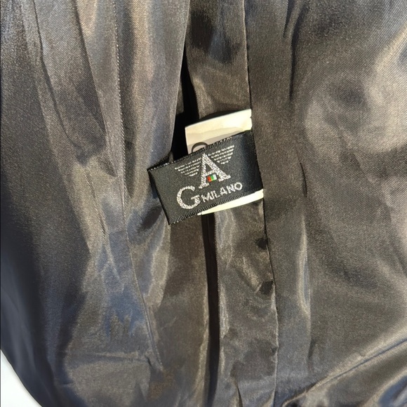 G A Milano NWT Black Faux Leather Bomber Jacket Sleek Fitted Design - Picture 8 of 15